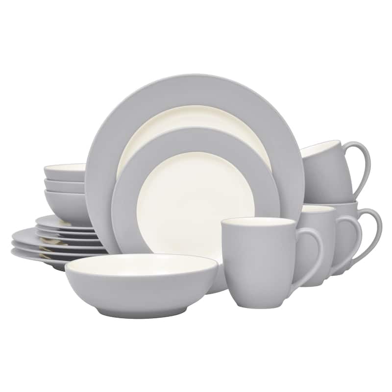 Noritake Colorwave 16-Piece Rim Dinnerware Set, Service For 4 - Slate