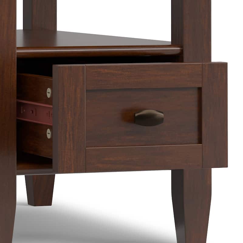 WYNDENHALL Norfolk SOLID WOOD 14 inch Wide Rectangle Transitional Narrow Side Table - 14 Inches wide