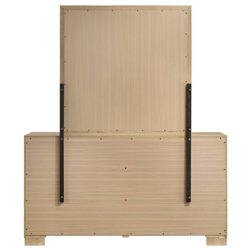 Arielle 6-drawer Bedroom Dresser with Mirror Light Oak