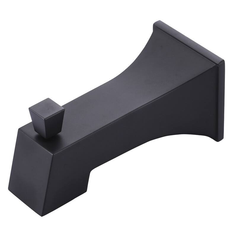 WOWOW Integrated Diverter Square Bathtub Spout in Modern - Matte Black
