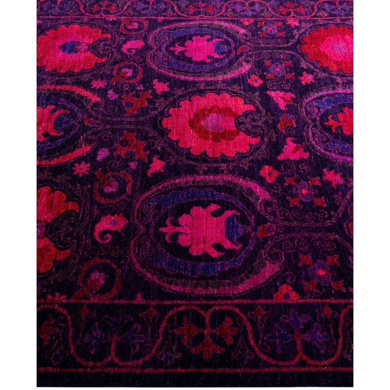 Overdyed One-of-a-Kind Hand-Knotted Area Rug - Purple - 4' 3" x 5' 6"