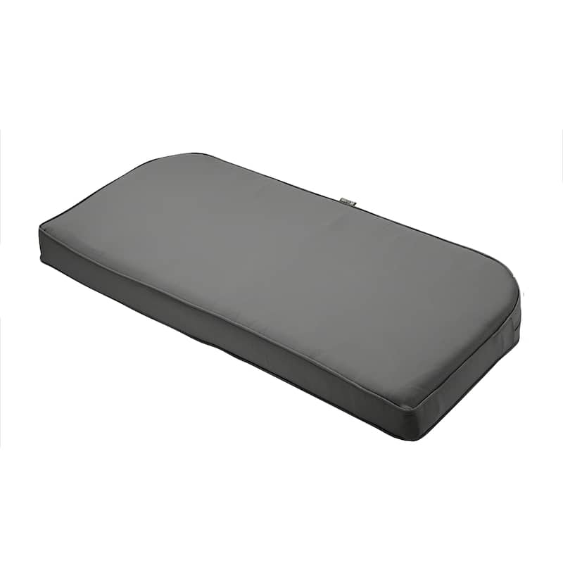 Classic Accessories Montlake FadeSafe Water-Repellent Outdoor Bench Cushion, 41"W x 18"D x 3"T - Light Charcoal Grey