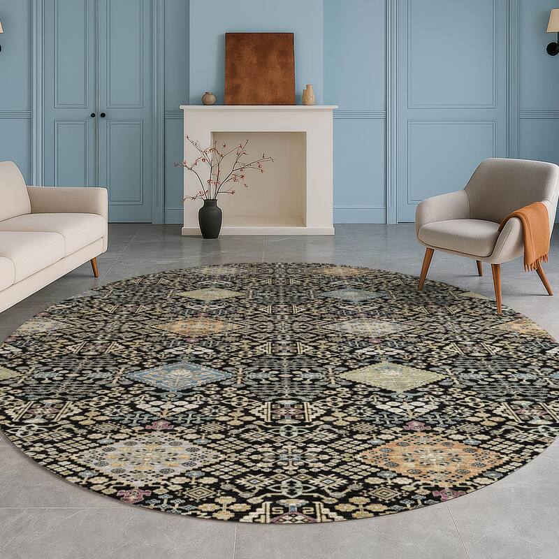 Machine Washable Indoor/ Outdoor Boho Panel Chantille Rug