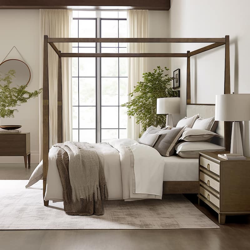 Madison Park Cheshire Brown Canopy Bed Queen