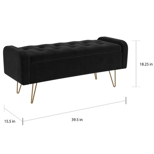 Velvet storage chair