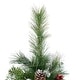 preview thumbnail 12 of 19, 4.5-ft Spruce Pre-Lit or Unlit Artificial Christmas Tree with Glitter Branches Red Berries Pinecones by Christopher Knight Home