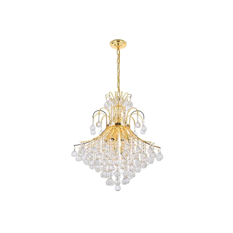 Elegant Lighting Gold 25-inch Royal-cut Crystal Clear Hanging 15-light Chandelier