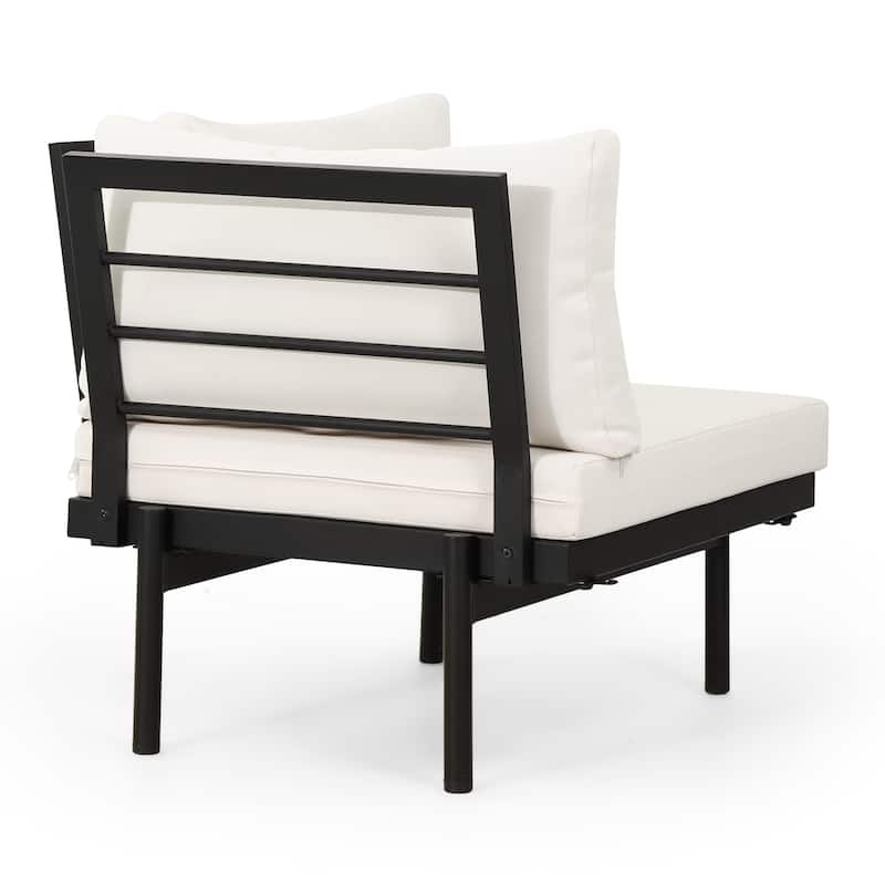 The Outdoor Acacia 5-seat Sectional Sofa Set w/ Water-resistant Cushions by Christopher Knight Home