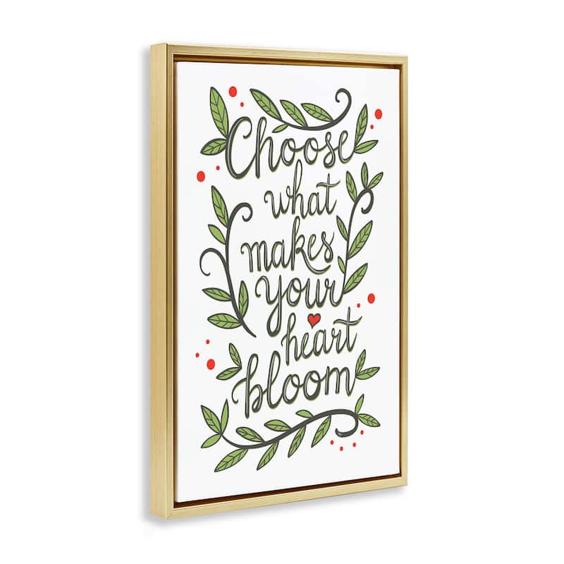 Stupell Makes Your Heart Bloom Framed Floater Canvas Wall Art Design By Martina Pavlova