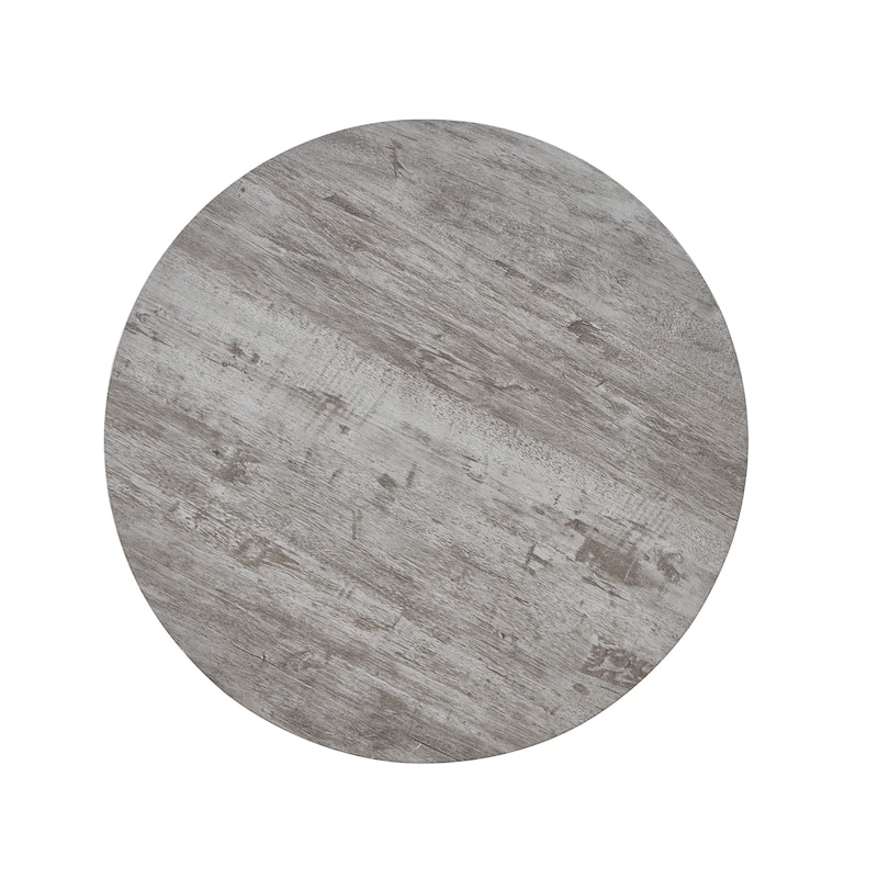 Elysian Contemporary Round End Table with Shelf,
