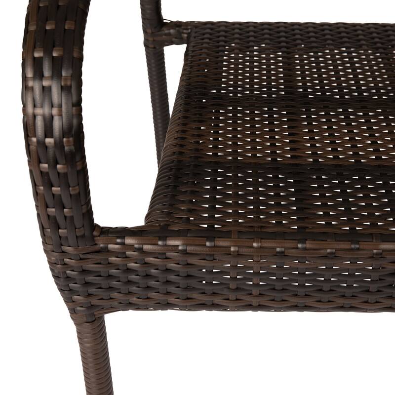 Rhodos Cafe Stacking Chair In Mocha All-Weather Wicker 4pk