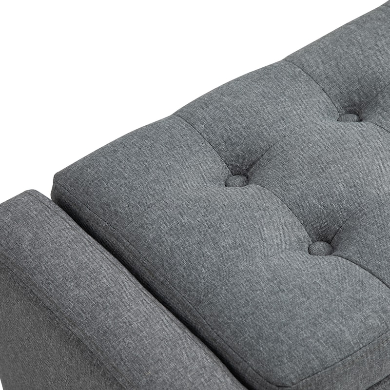 Soft Foam Linen Storage Bench with Flip-Top Lid and Rubberwood Feet for Comfortable Seating - 36.25" W x 15.75" D x 15.75" H