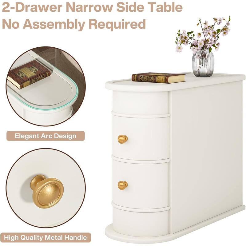 Solid Wood End Table with Storage No Assembly Required