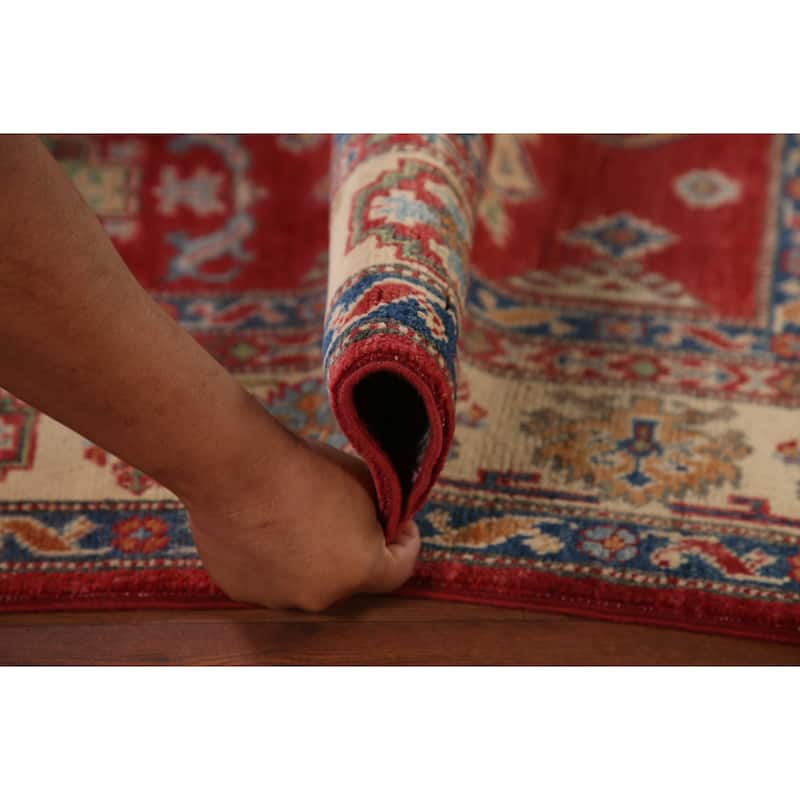 Traditional Kazak Area Rug Handmade Living Room Wool Carpet - 4'11" x 6'5"