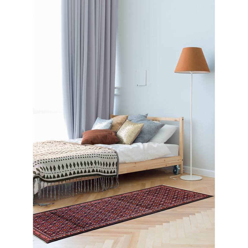 ECARPETGALLERY Hand-knotted Andelz Navy Wool Rug - 3'5 x 10'2