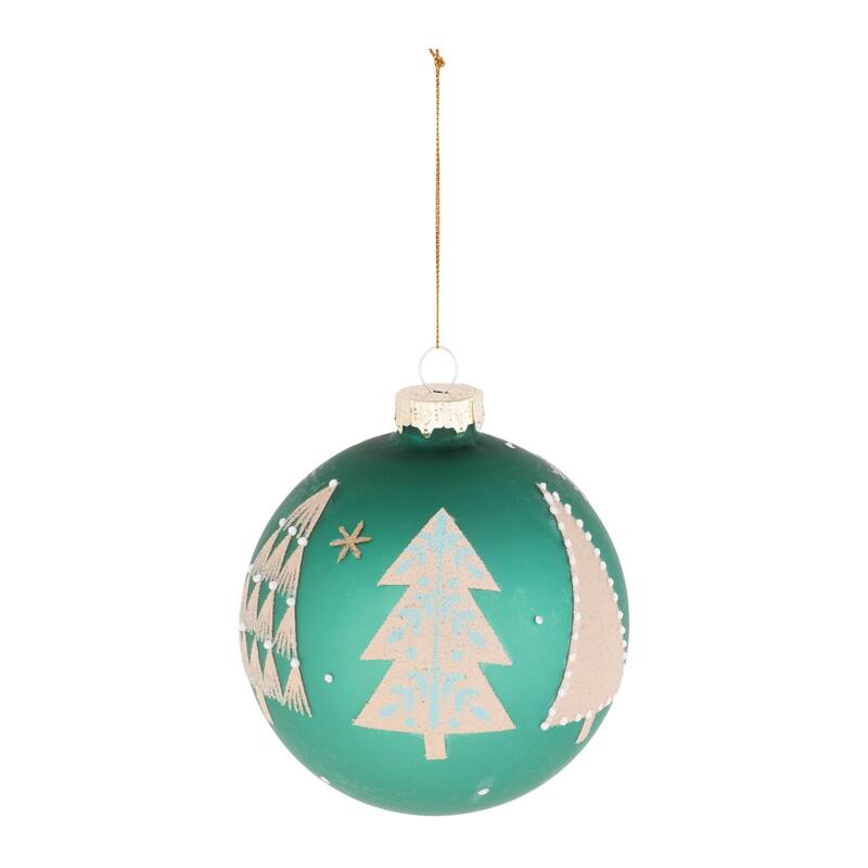 Beaded Pine Tree Ball Ornament (Set of 6) - N/A