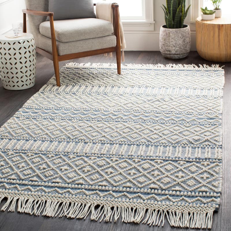 Livabliss Adamsen Handmade Modern Wool Area Rug - Denim - 9' x 12'