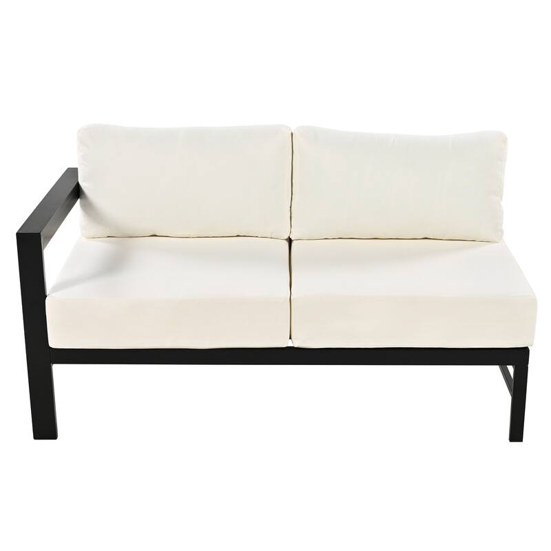 Outdoor 4-Piece Aluminum U-Shaped Sectional Sofa Set with Cushions