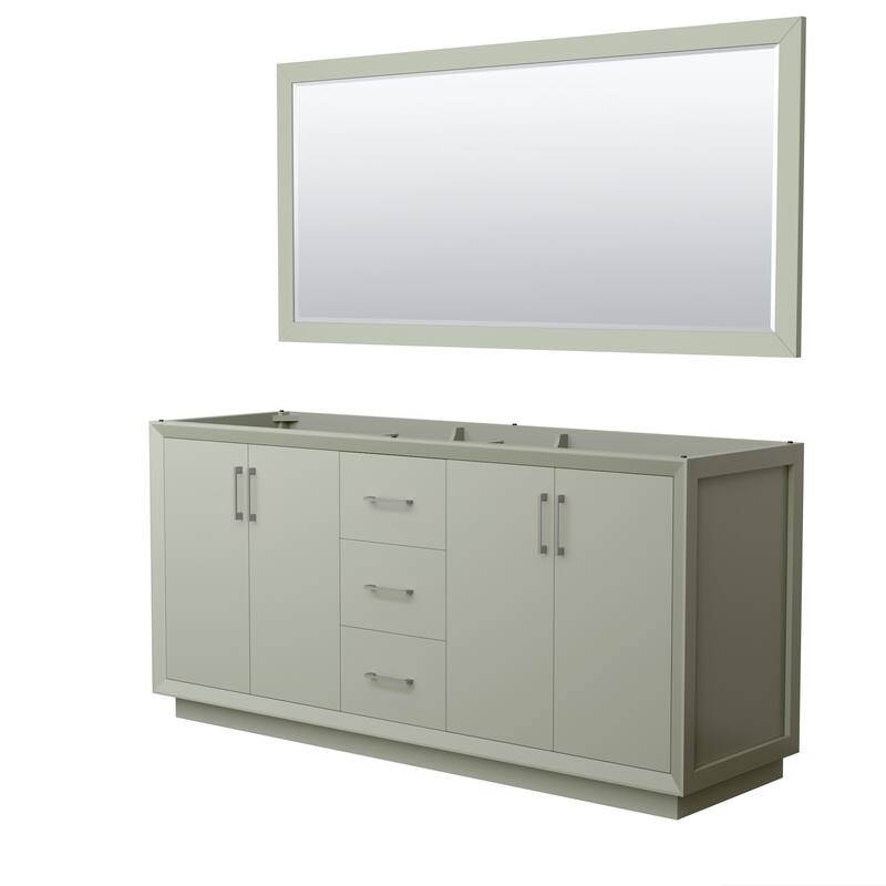 Wyndham Collection WCF414172D-CXSXX-M70 Strada 71" Double Free - Light Green / Brushed Nickel Hardware