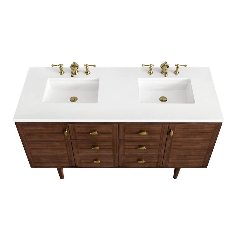 James Martin Vanities 670-V60D-3WZ Amberly 60" Double Basin Vanity Set