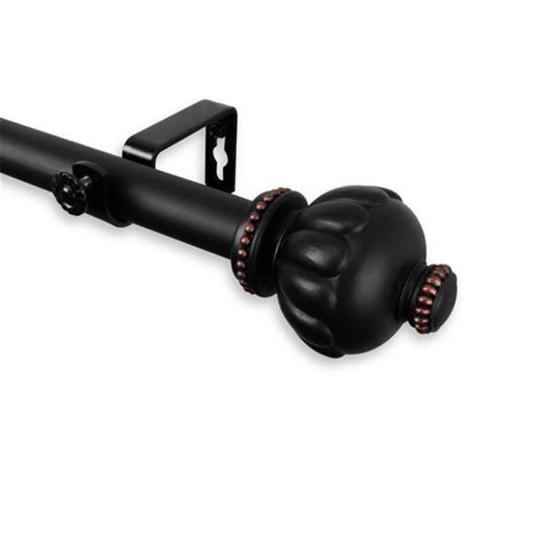 Double Curtain Rod Home Decor Southwestern Style Window Treatment Rod Black Adjustable Length - 84