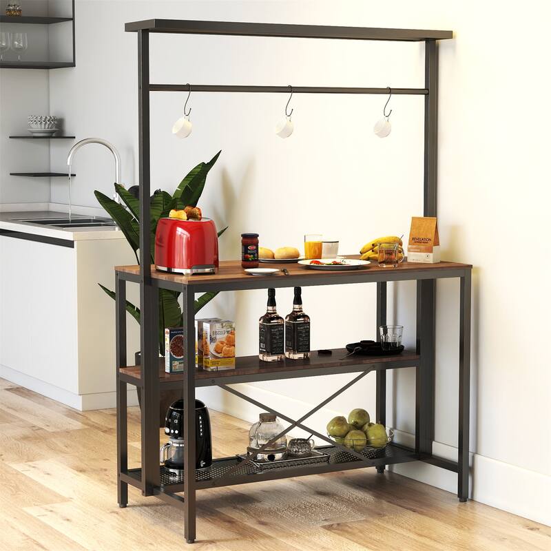 3 Tier Kitchen Island, Microwave Stand Oven Shelf with Storage