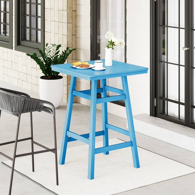 Laguna Hdpe All Weather Outdoor Patio 30" Square Bar Table
