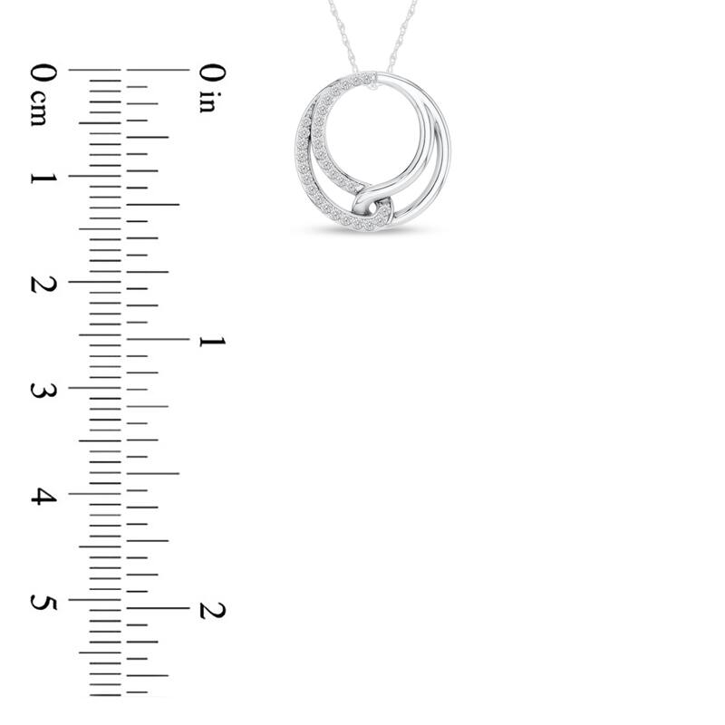 1/10ct TDW Diamond Pendant Necklace in 10K White Gold for Women