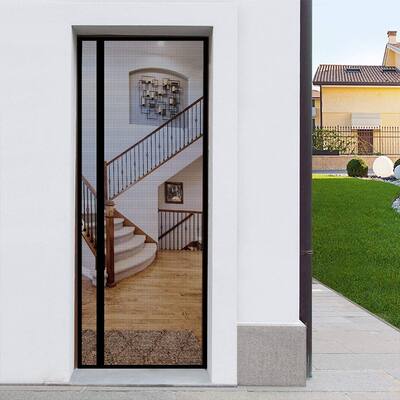 Shatex 36 in. x 82 in. Black Fiberglass Magnetic Screen Door Side Opening