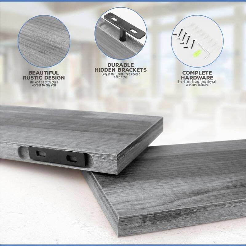 Wall Mounted Display Ledge Floating Wall Shelves Set of 3