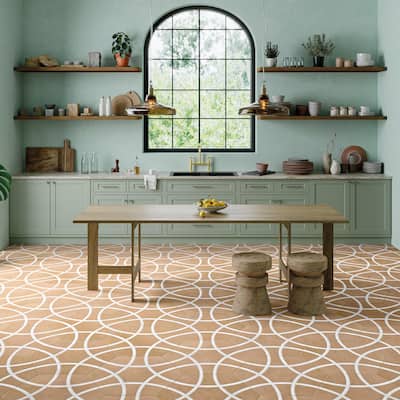 Merola Tile Bari Hex Terra Deco 11-1/4" x 13" Porcelain Floor and Wall Tile