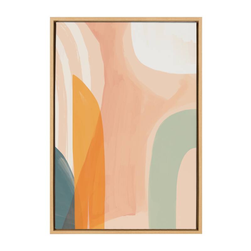 Kate and Laurel Sylvie Sunrise Framed Canvas by Kate Aurelia Holloway - 23x33 - Plastic - Natural