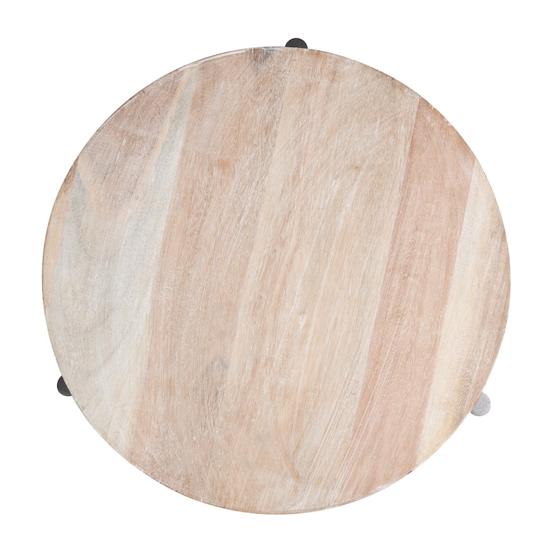 Mango Wood Living Room Decor Tray with Black Metal Legs - Cream or Brown - Roche River Decor