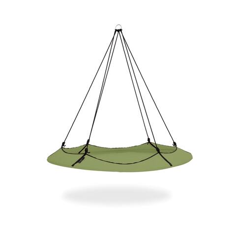 Hangout Pod Free-Hanging Transportable Circular Family Hammock Bed, Sage Green