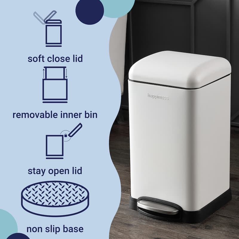 happimess Betty Retro Mini 3.2-Gallon Step-Open Trash Can