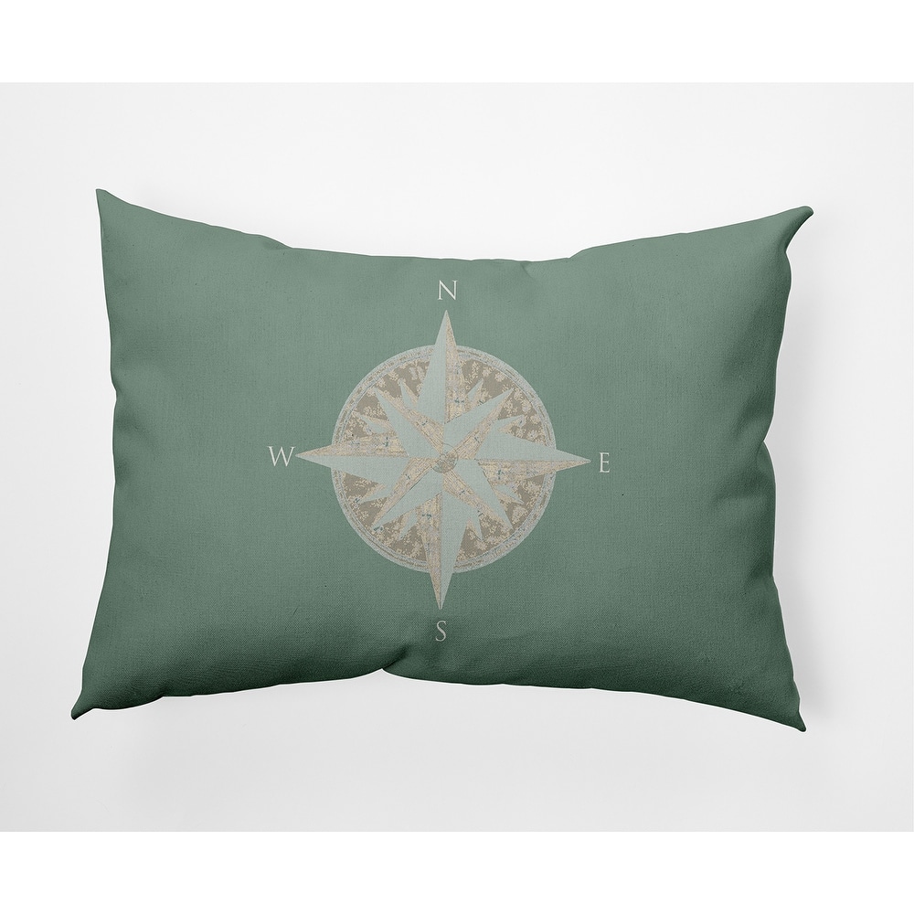 Compass Nautical Indoor/Outdoor Throw Pillow