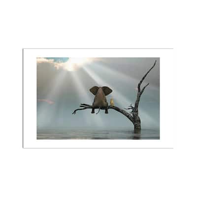 Elephant And Dog Fine Art by Mike Kiev - Multi