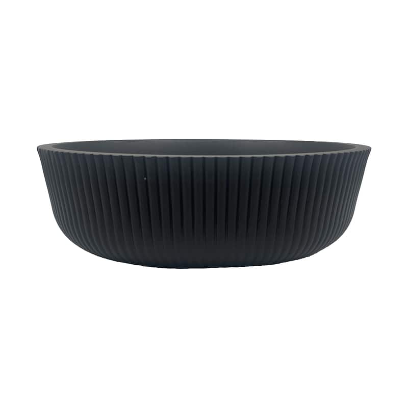 Yale Round Crystal Glass Bathroom Vessel Sink in Black