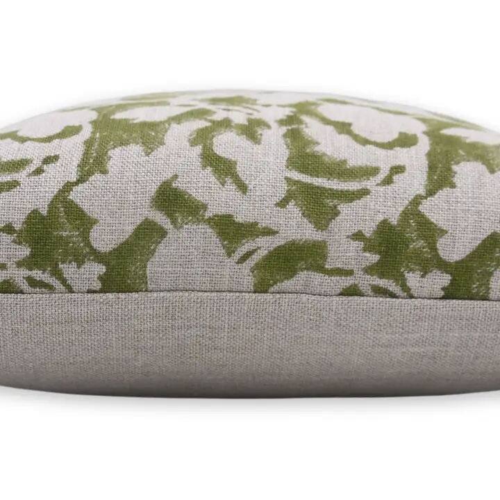 Fabdivine Boho Linen Pillow Cover Hand Block Print Sofa Accent Gree, Sulit