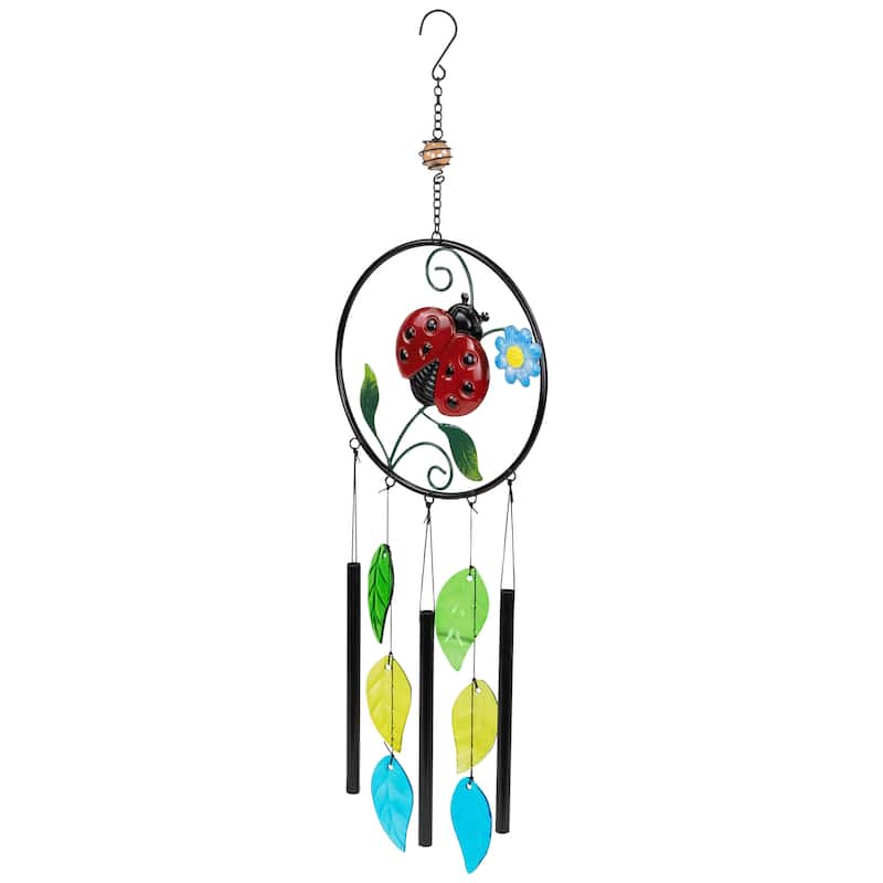 Ladybug Dreamcatcher Outdoor Garden Windchime - 27.5"