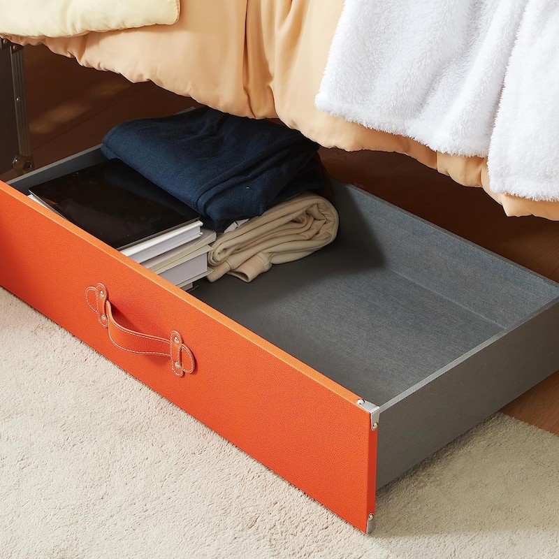 Texture® Brand - Rolling Under Bed Storage Drawer by DormCo - Orange