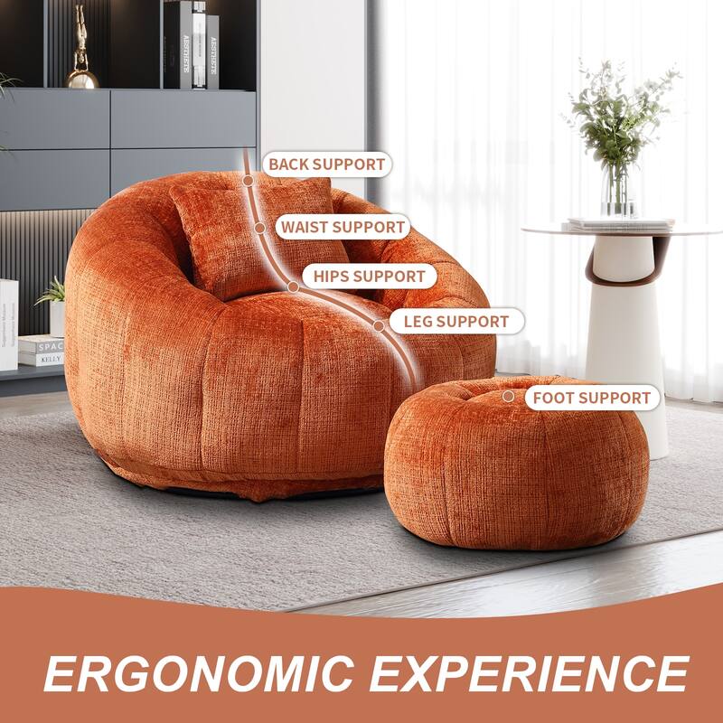 Bean Bag Chairs With Ottoman for Living Room