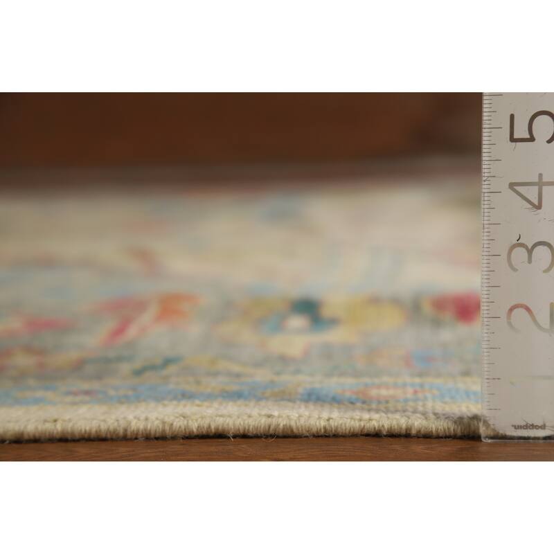 Hand Knotted Oriental 100% Wool Carpet Transitional All-Over Beige & Ivories Oushak Area Rug - 14' 11'' X 12' 0''