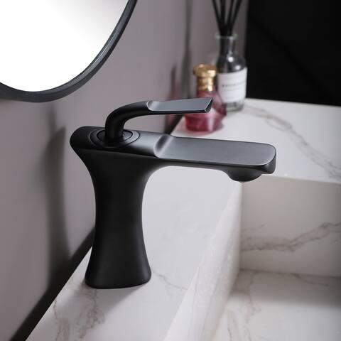 Bathroom Vessel Sink Faucet 1-Handle 1-Hole Mixer Taps Matte Black