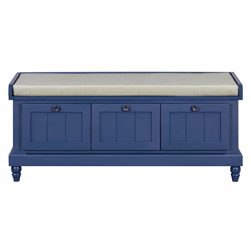 Shoe Bench with Lift Top Cushion Seat & Hidden Space, Entryway Shoe Storage Bench with 3 Drawers, Bedroom End of Bed Bench