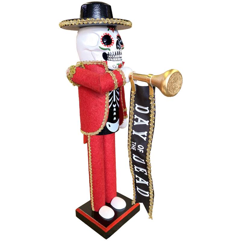 14" Day of the Dead Bugler Nutcracker