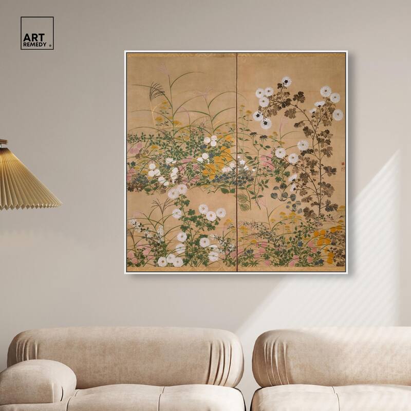 Flowering Plants in Autumn Canvas by Art Remedy