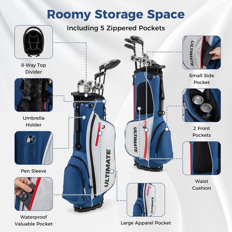 Gymax Men's Left-Handed Complete Golf Clubs & Bag Set w/460CC #1
