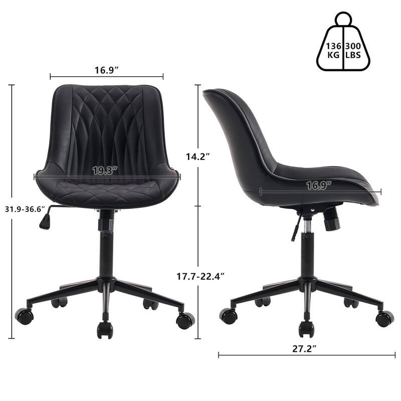 Modern Office Chair, Leather Swivel Office Chair for Home Office