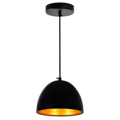 Modest 1 Light Down Mini Pendant With Black Finish